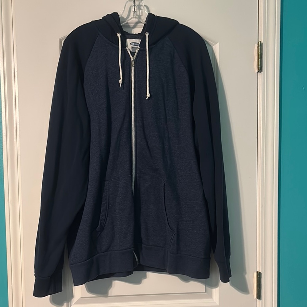 Old Navy Blue Zip Up Fleece Jacket with Hood